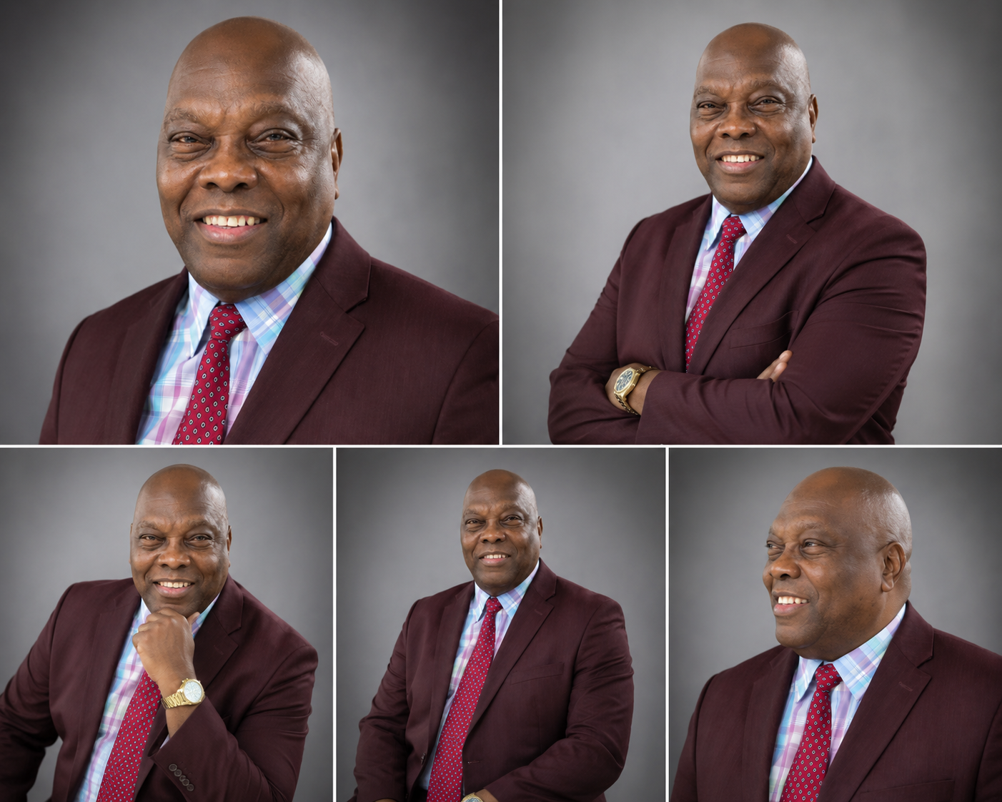 Professional portrait collage of Charles Agoda
